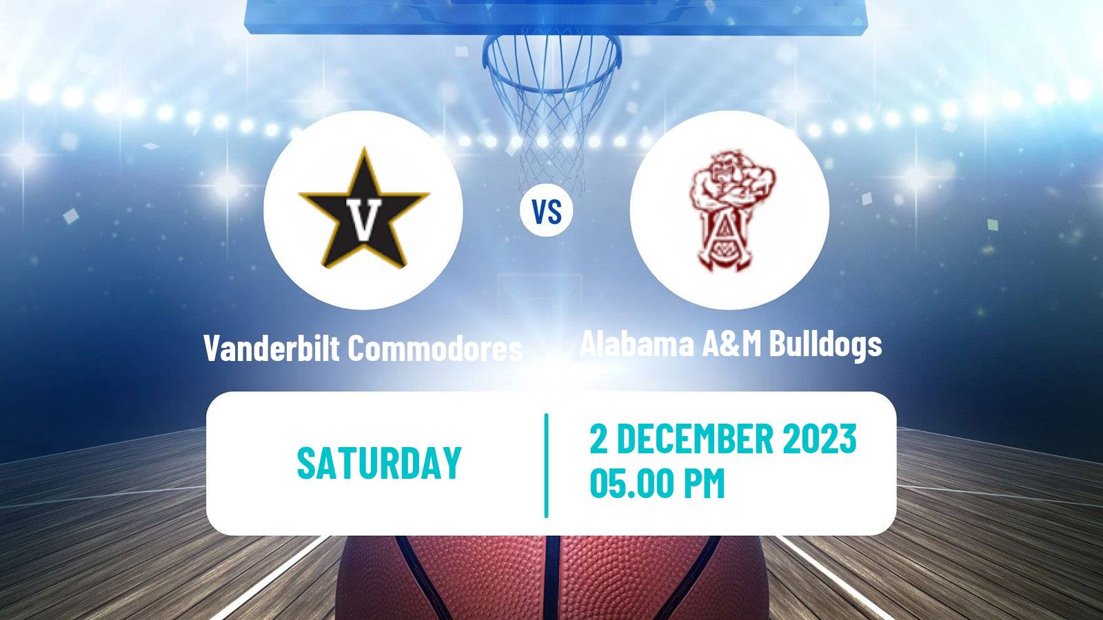 Basketball NCAA College Basketball Vanderbilt Commodores - Alabama A&M Bulldogs