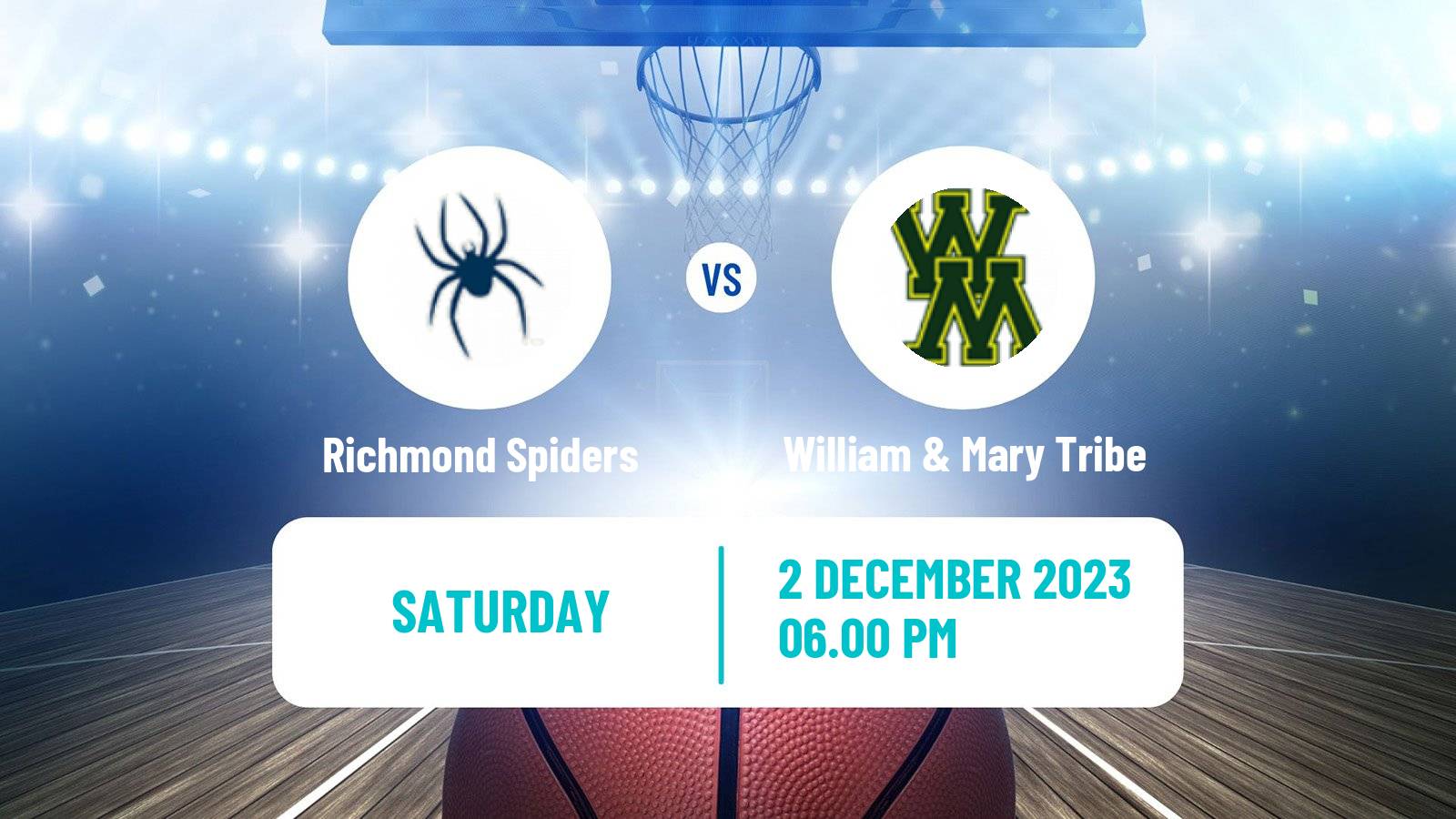 Basketball NCAA College Basketball Richmond Spiders - William & Mary Tribe