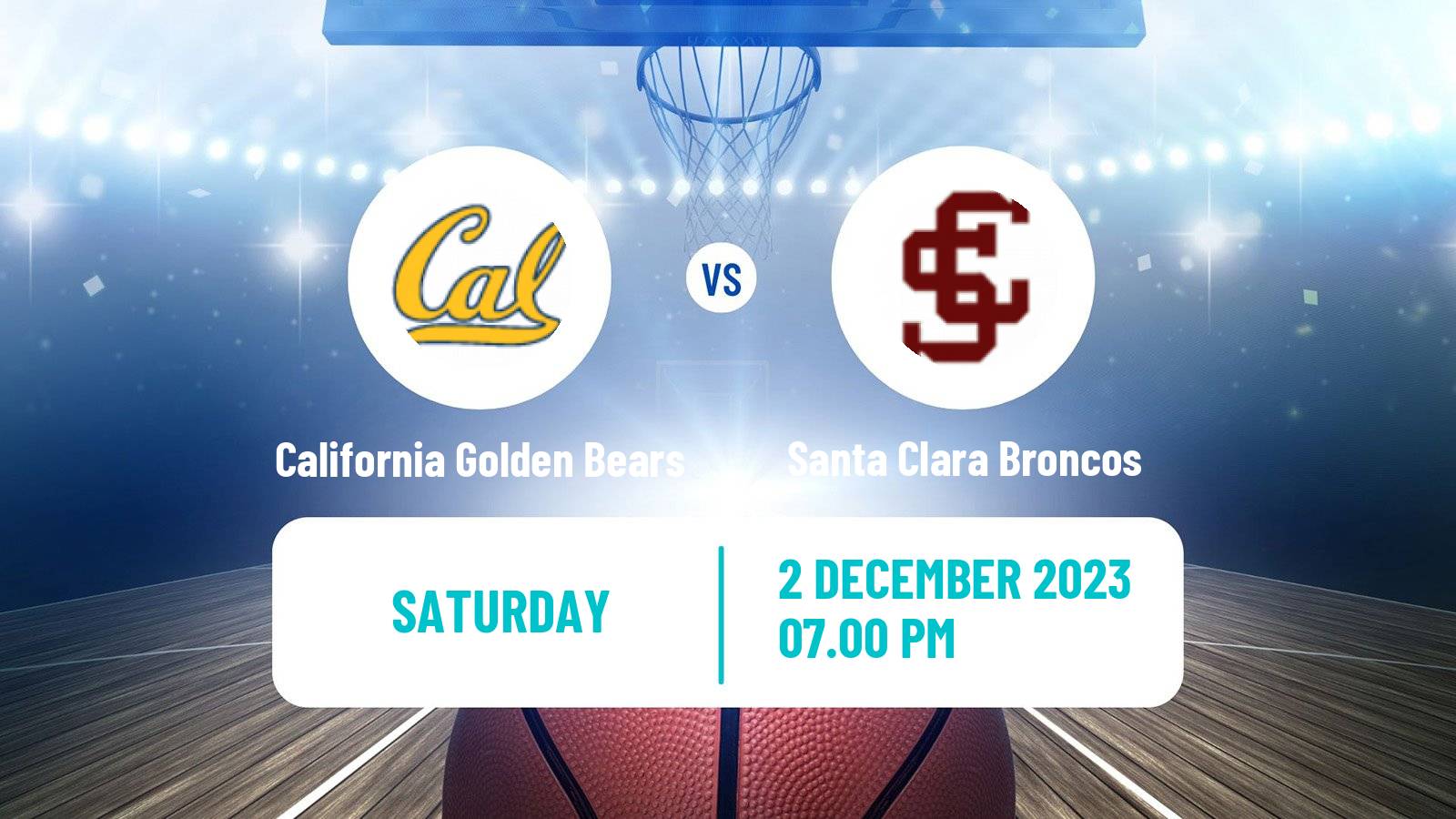 Basketball NCAA College Basketball California Golden Bears - Santa Clara Broncos