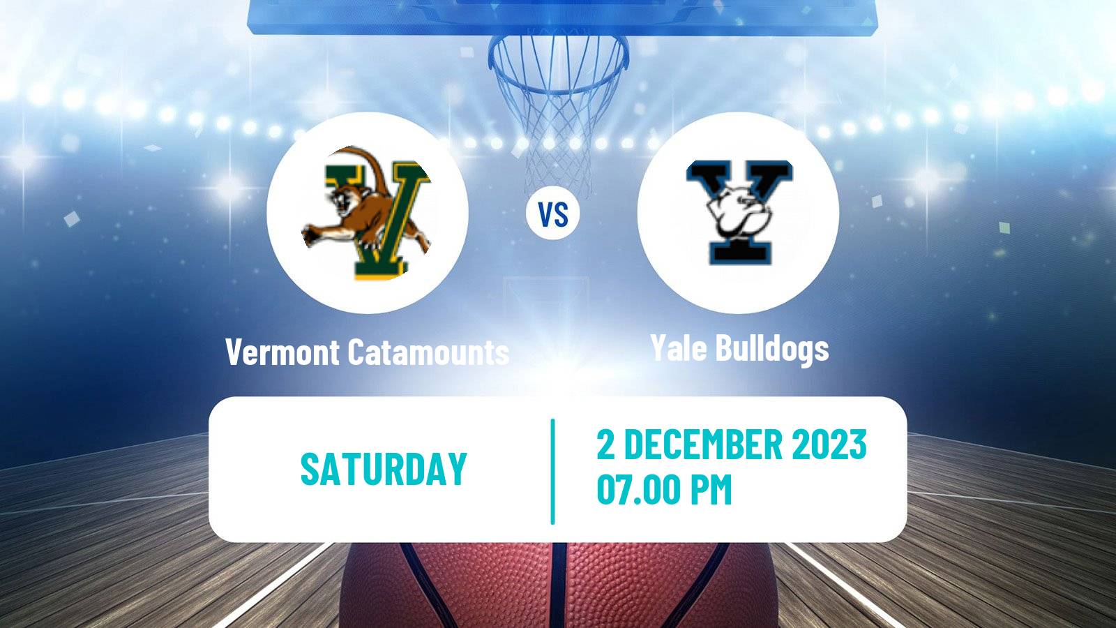 Basketball NCAA College Basketball Vermont Catamounts - Yale Bulldogs