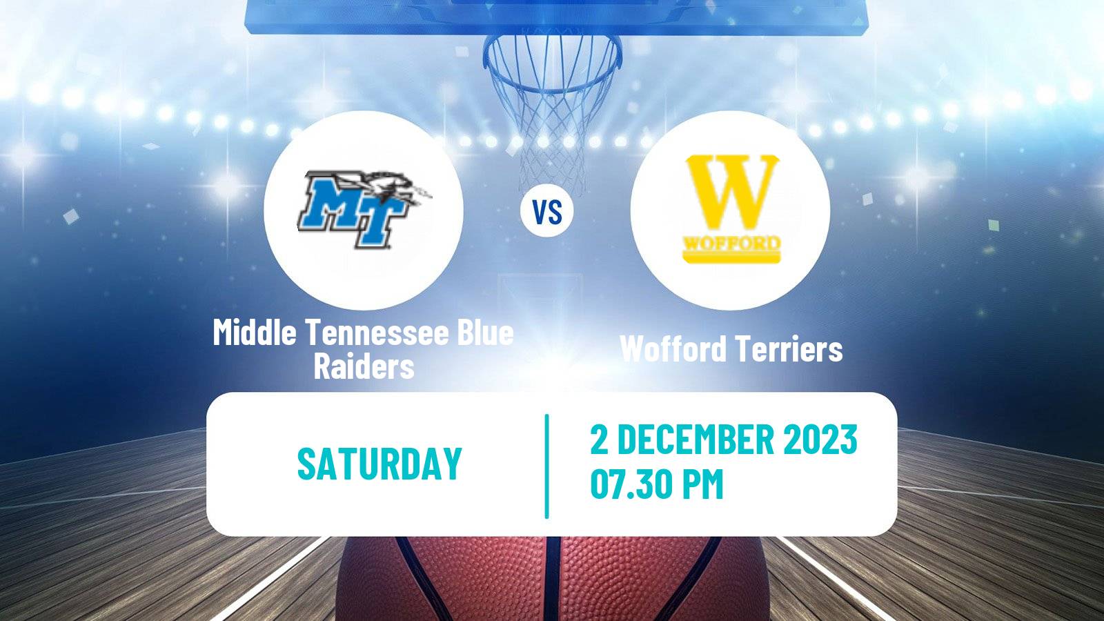Basketball NCAA College Basketball Middle Tennessee Blue Raiders - Wofford Terriers