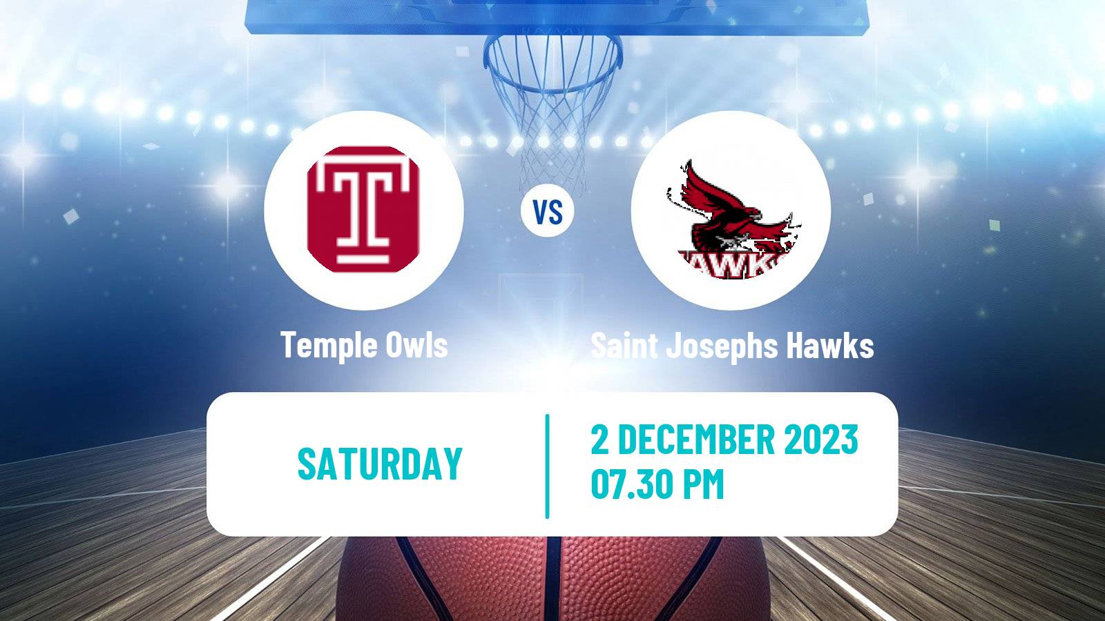 Basketball NCAA College Basketball Temple Owls - Saint Josephs Hawks