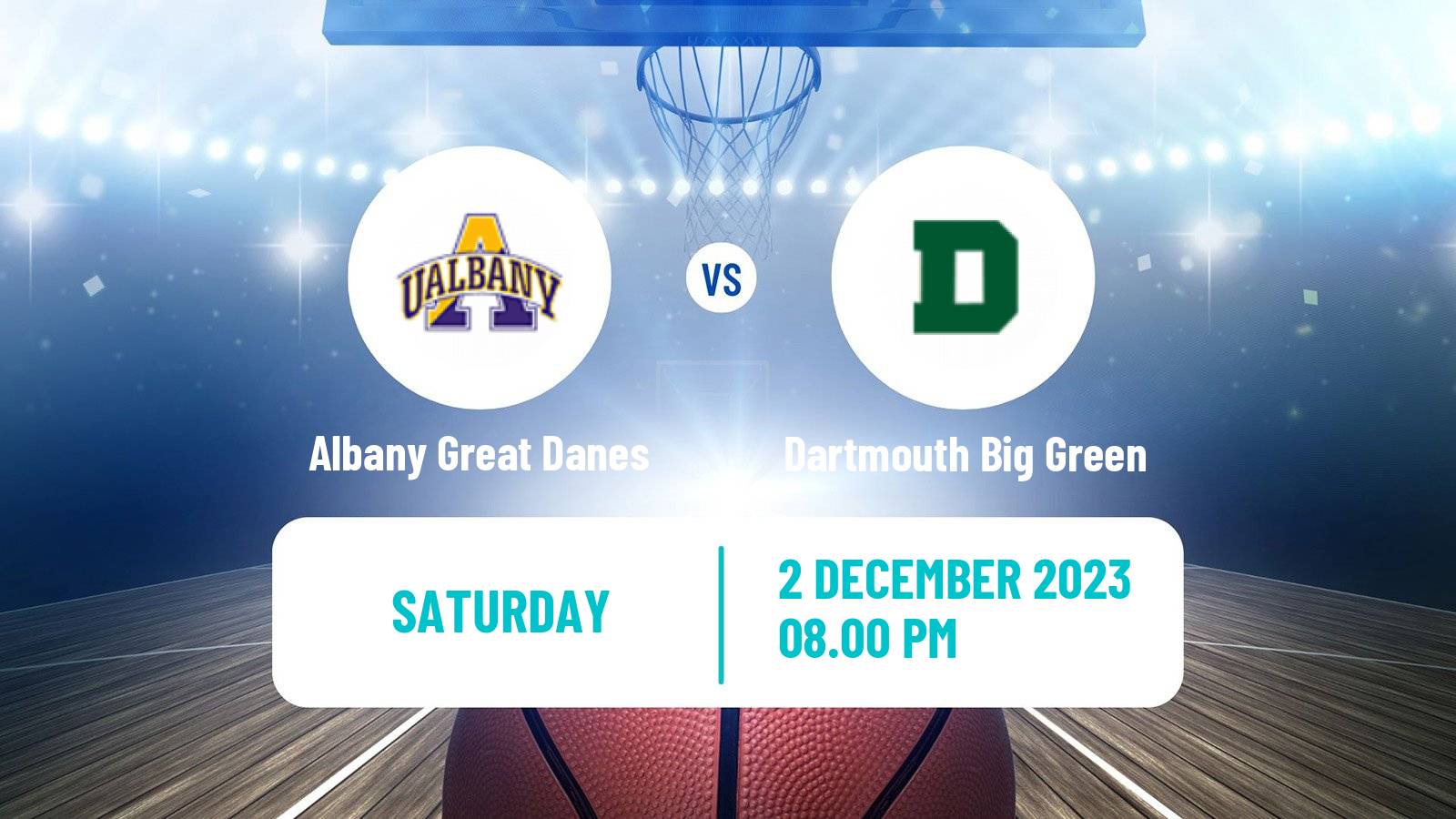 Basketball NCAA College Basketball Albany Great Danes - Dartmouth Big Green
