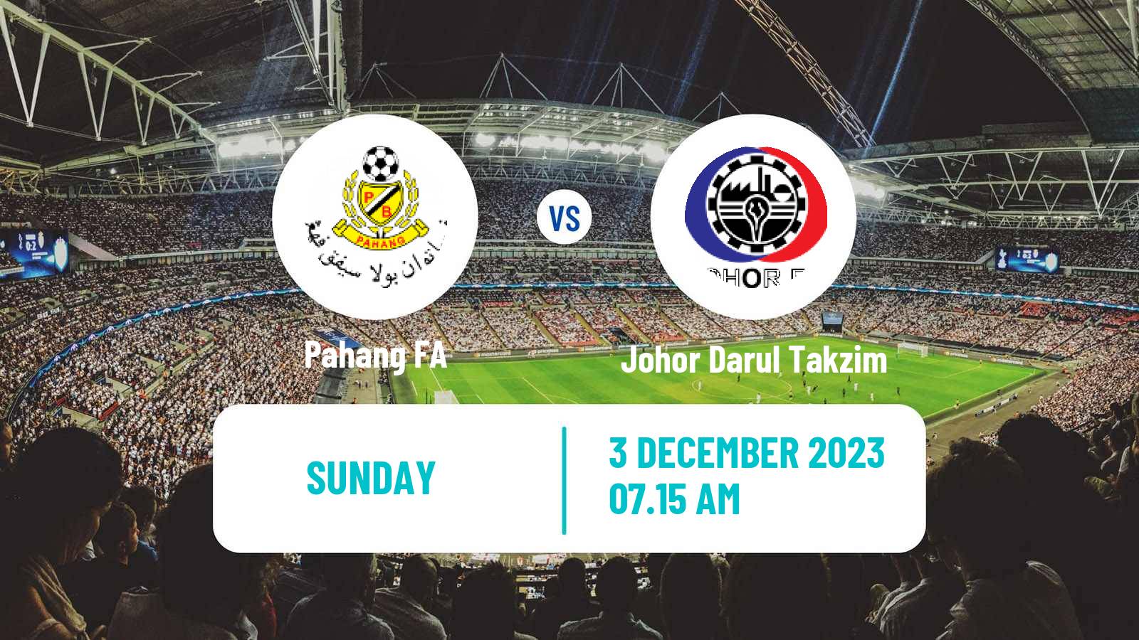 Soccer Malaysian Super League Pahang - Johor Darul Takzim