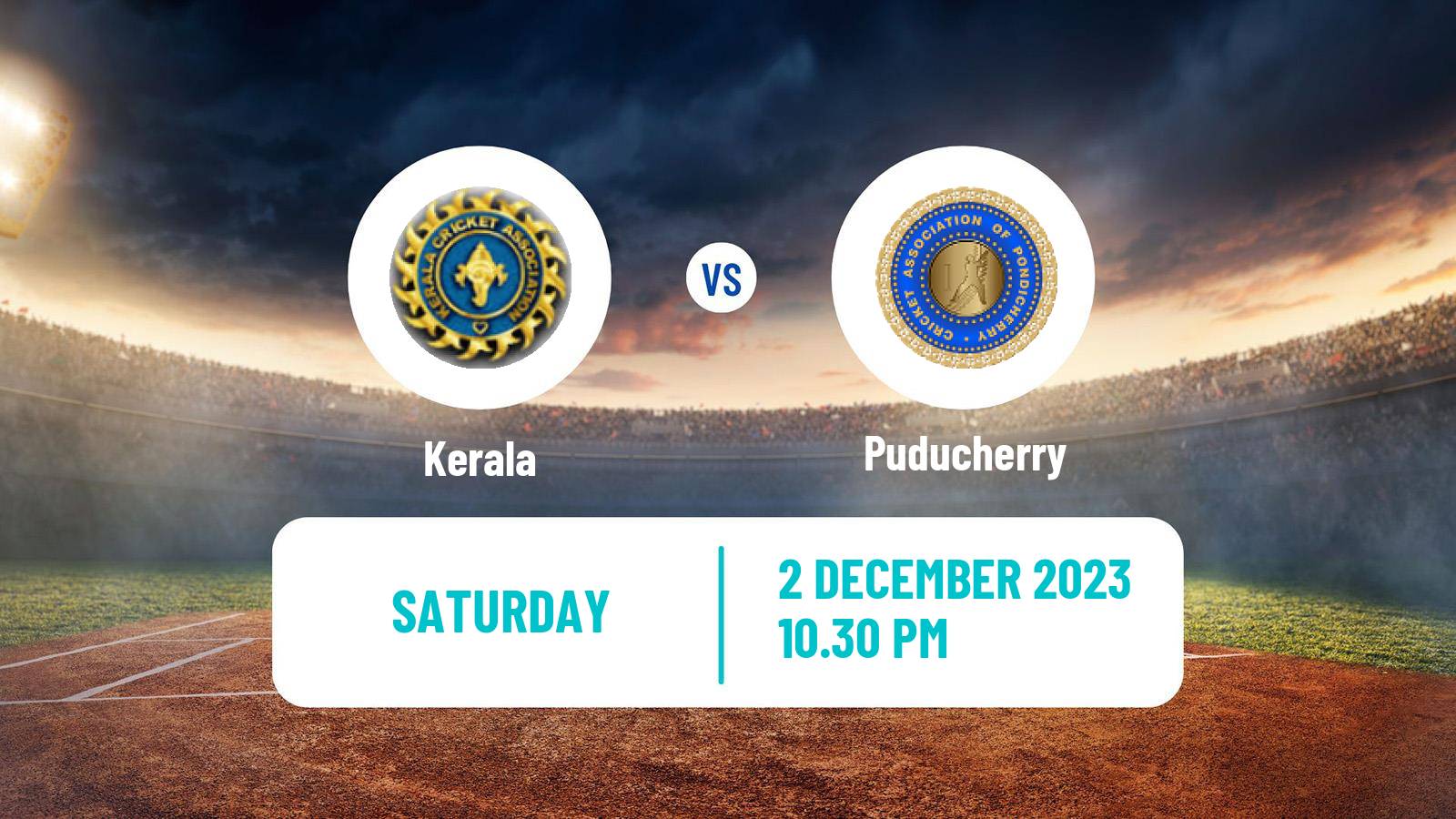 Cricket Vijay Hazare Trophy Kerala - Puducherry