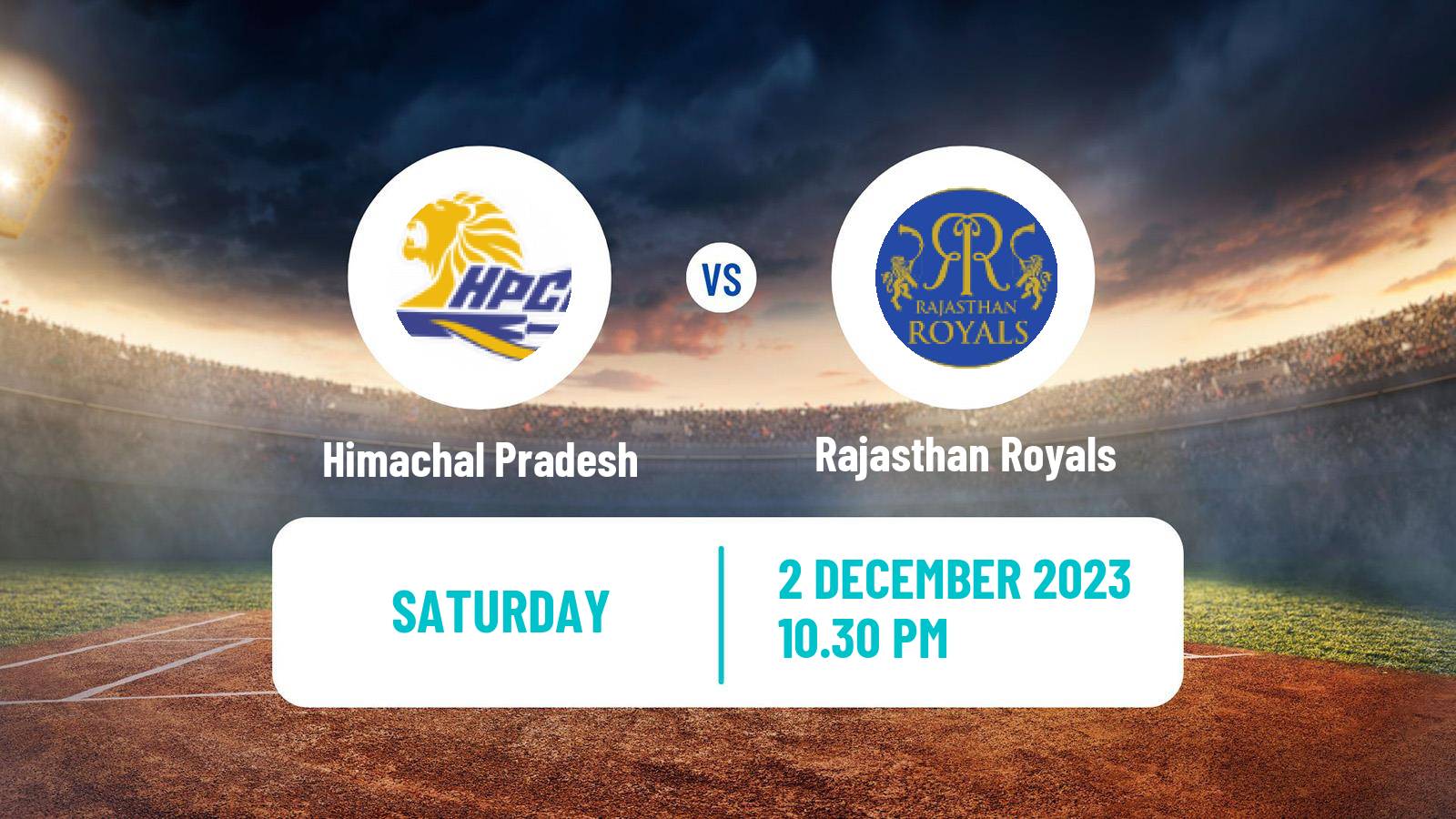 Cricket Vijay Hazare Trophy Himachal Pradesh - Rajasthan Royals