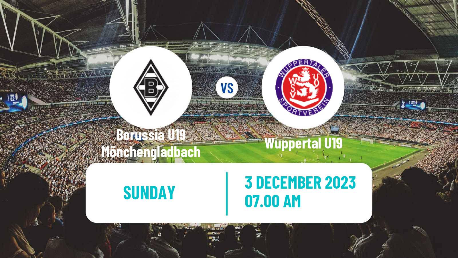Soccer German Junioren Bundesliga West Borussia U19 Mönchengladbach - Wuppertal U19
