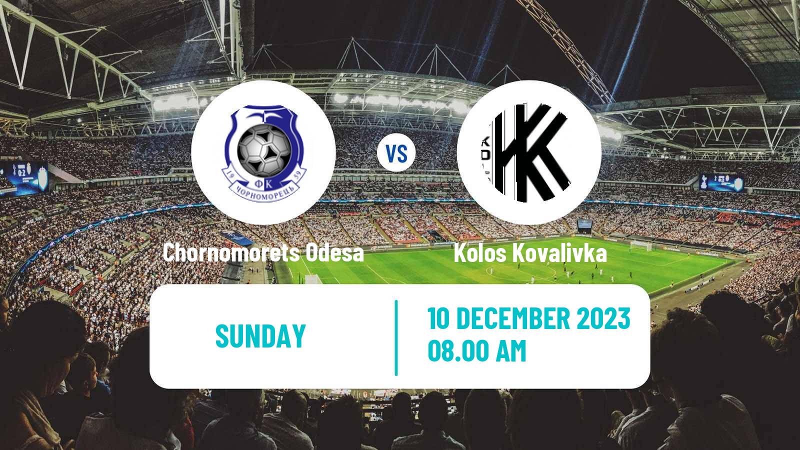 Soccer Ukrainian Premier League Chornomorets Odesa - Kolos Kovalivka