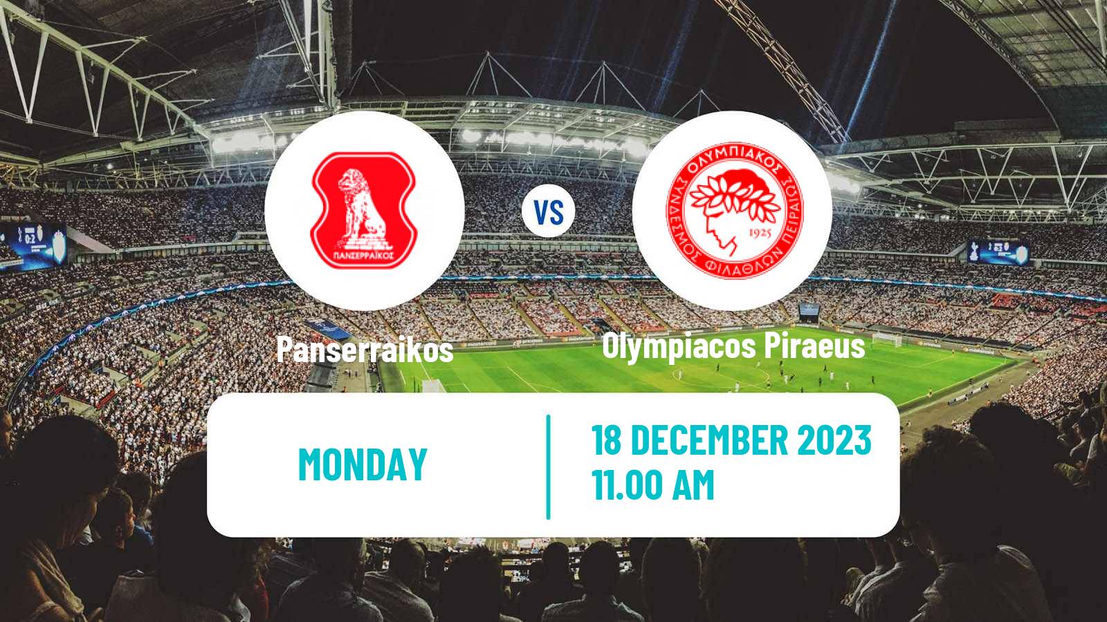 Soccer Greek Super League Panserraikos - Olympiacos Piraeus