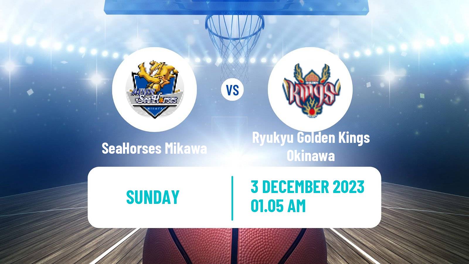 Basketball BJ League SeaHorses Mikawa - Ryukyu Golden Kings Okinawa