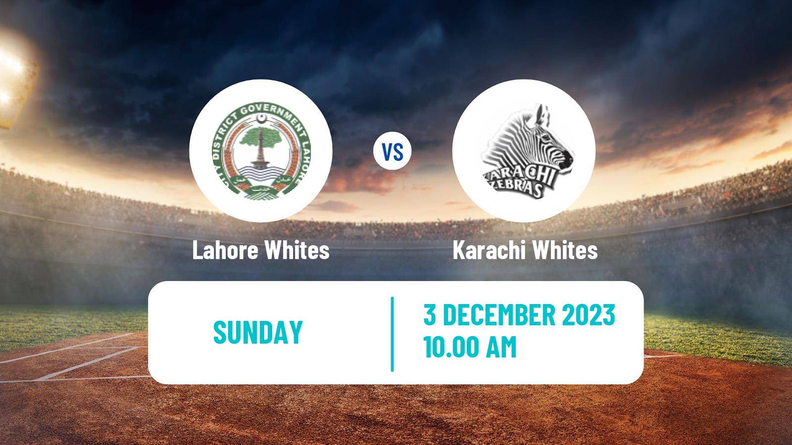 Cricket Pakistan T-20 Cup Lahore Whites - Karachi Whites