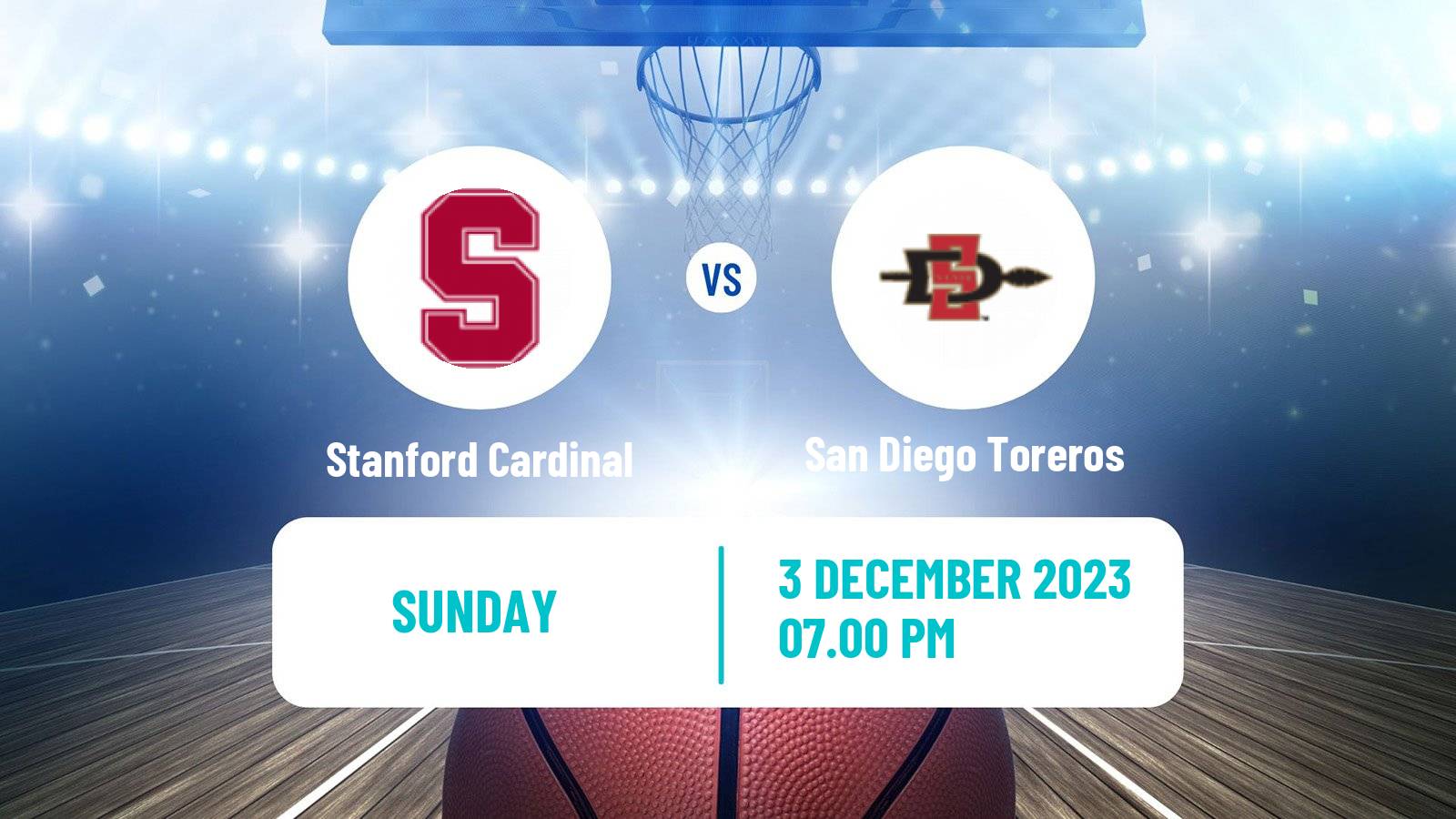 Basketball NCAA College Basketball Stanford Cardinal - San Diego Toreros