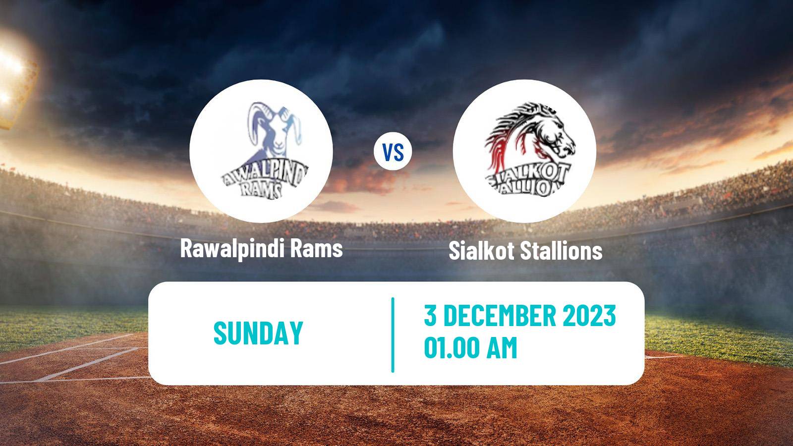 Cricket Pakistan T-20 Cup Rawalpindi Rams - Sialkot Stallions