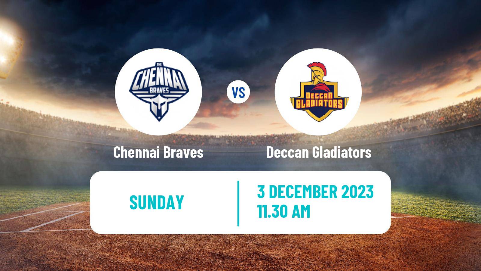 Cricket UAE T10 League Chennai Braves - Deccan Gladiators