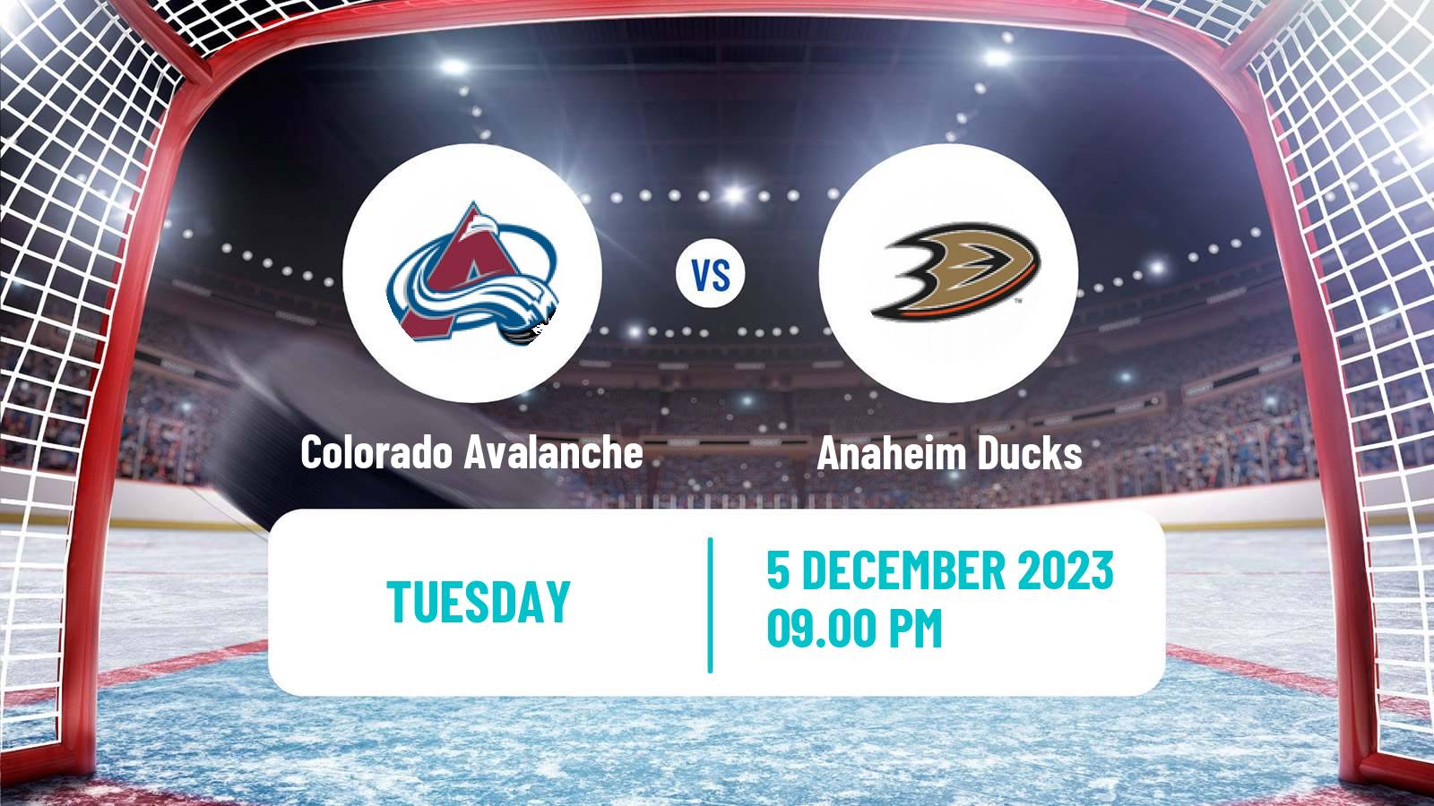Hockey NHL Colorado Avalanche - Anaheim Ducks