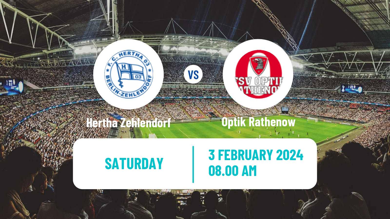 Soccer German Oberliga NOFV-Nord Hertha Zehlendorf - Optik Rathenow