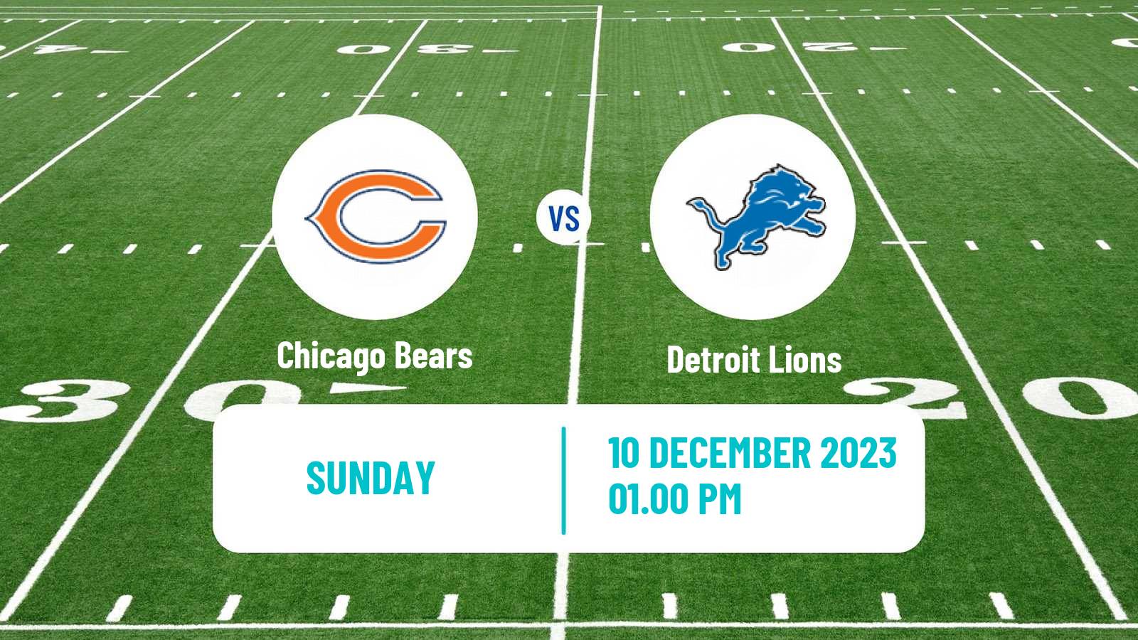 American football NFL Chicago Bears - Detroit Lions