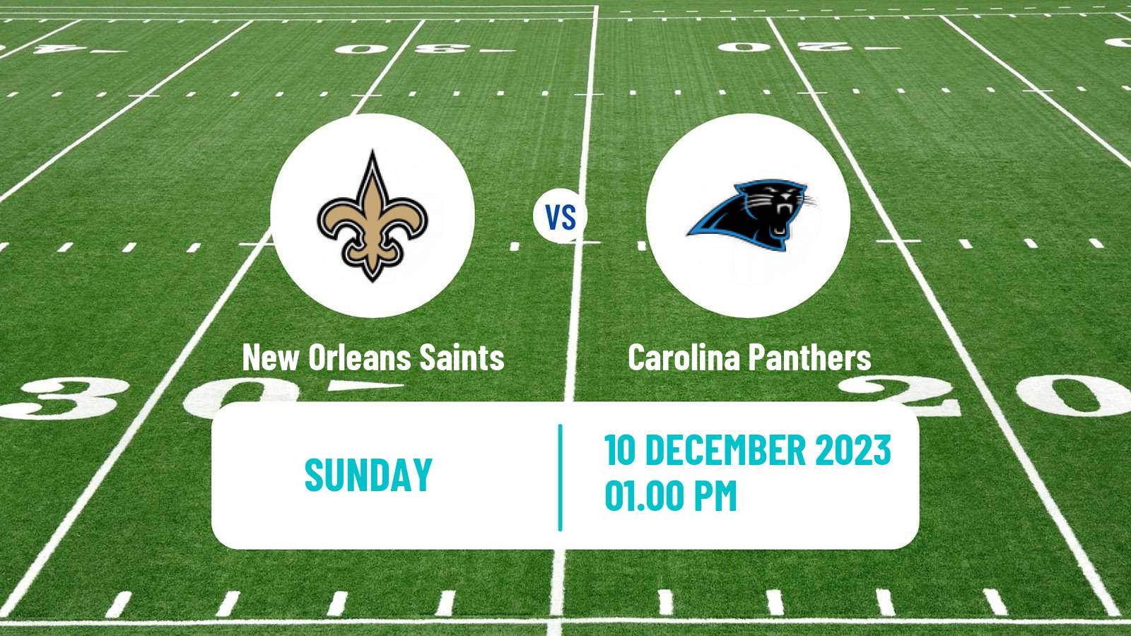 American football NFL New Orleans Saints - Carolina Panthers