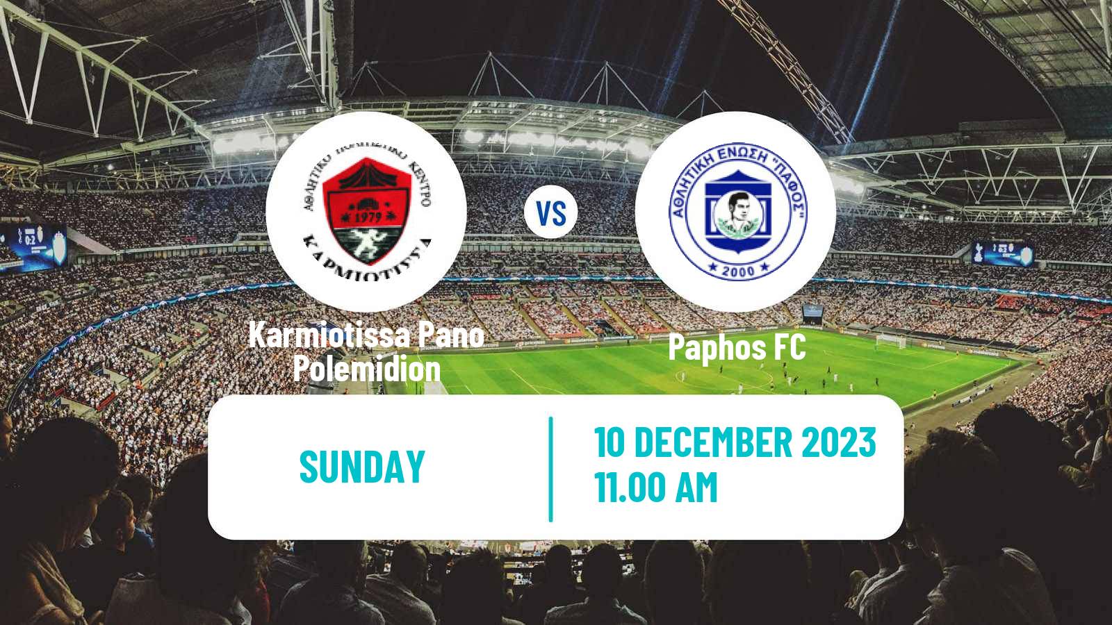 Soccer Cypriot First Division Karmiotissa Pano Polemidion - Paphos