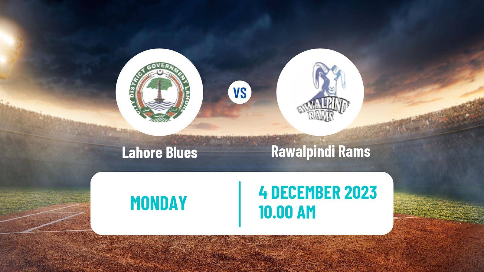 Cricket Pakistan T-20 Cup Lahore Blues - Rawalpindi Rams