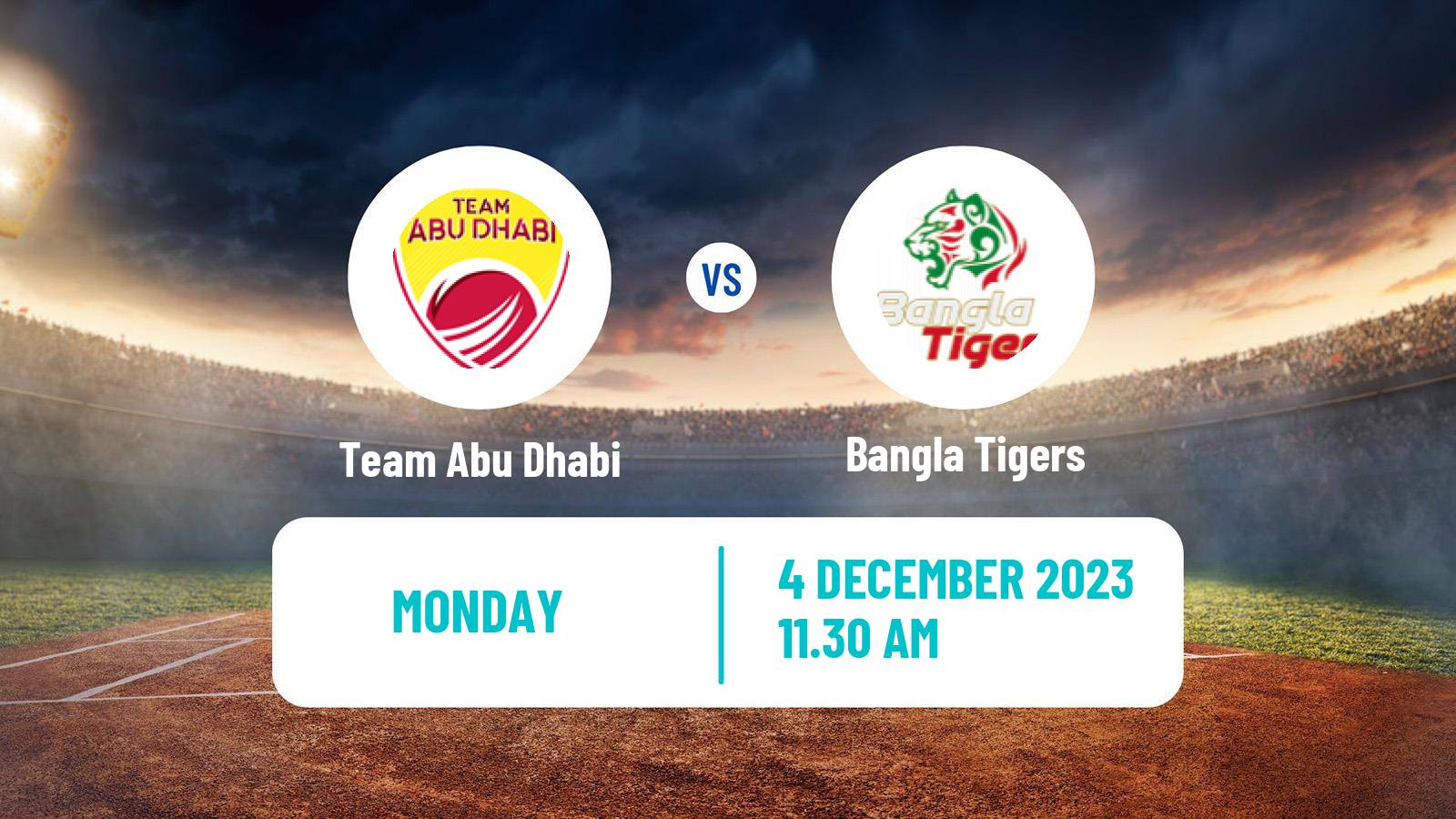 Cricket UAE T10 League Team Abu Dhabi - Bangla Tigers