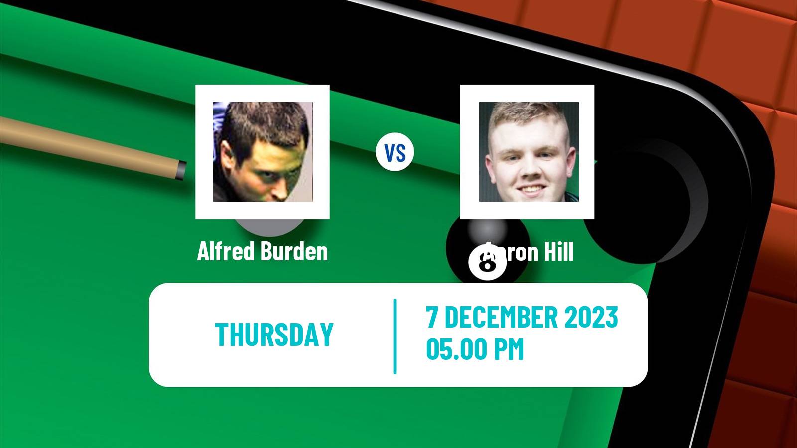 Snooker Snooker Shoot Out Alfred Burden - Aaron Hill