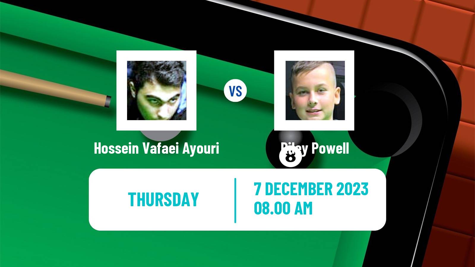 Snooker Snooker Shoot Out Hossein Vafaei Ayouri - Riley Powell