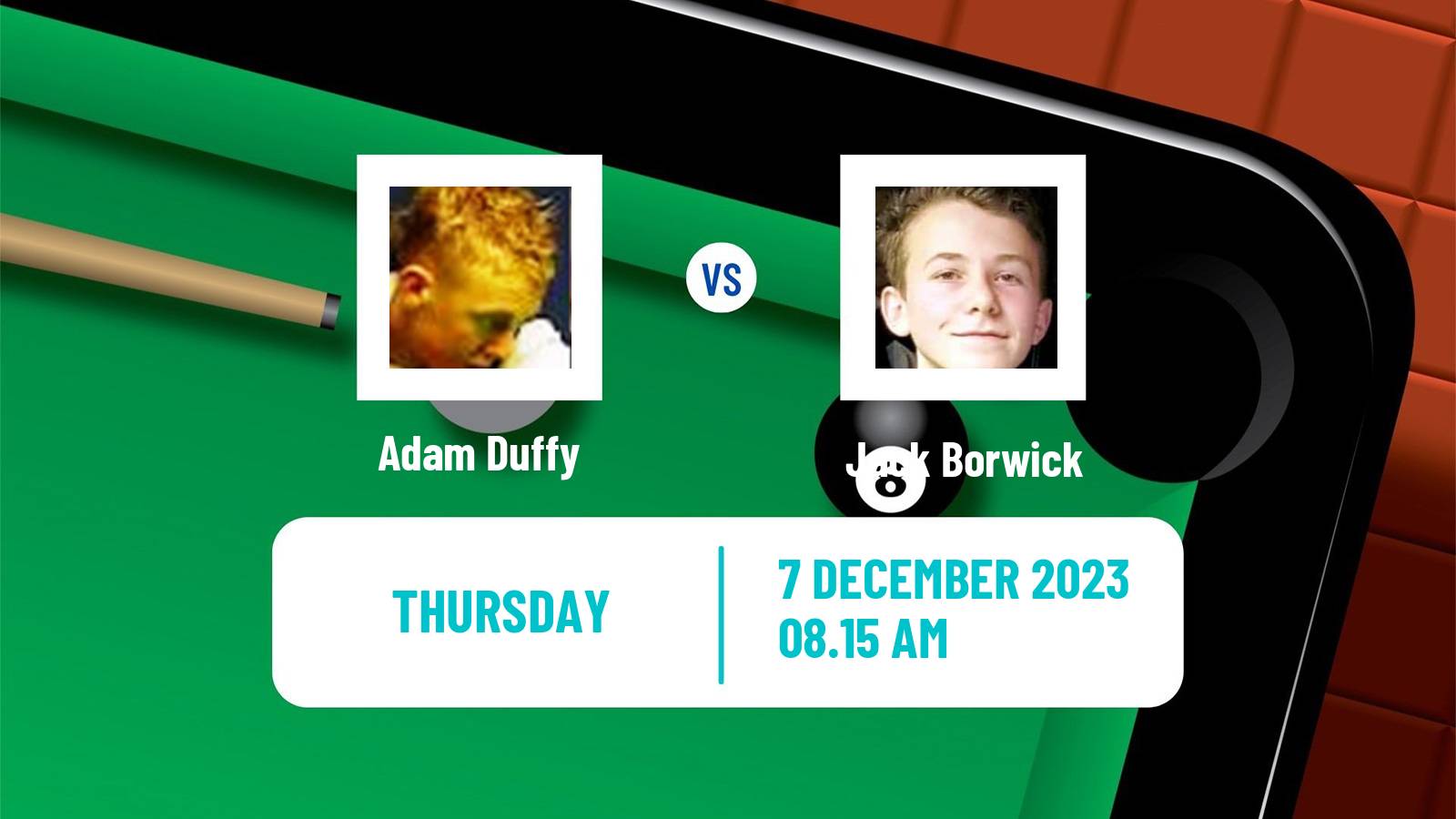 Snooker Snooker Shoot Out Adam Duffy - Jack Borwick