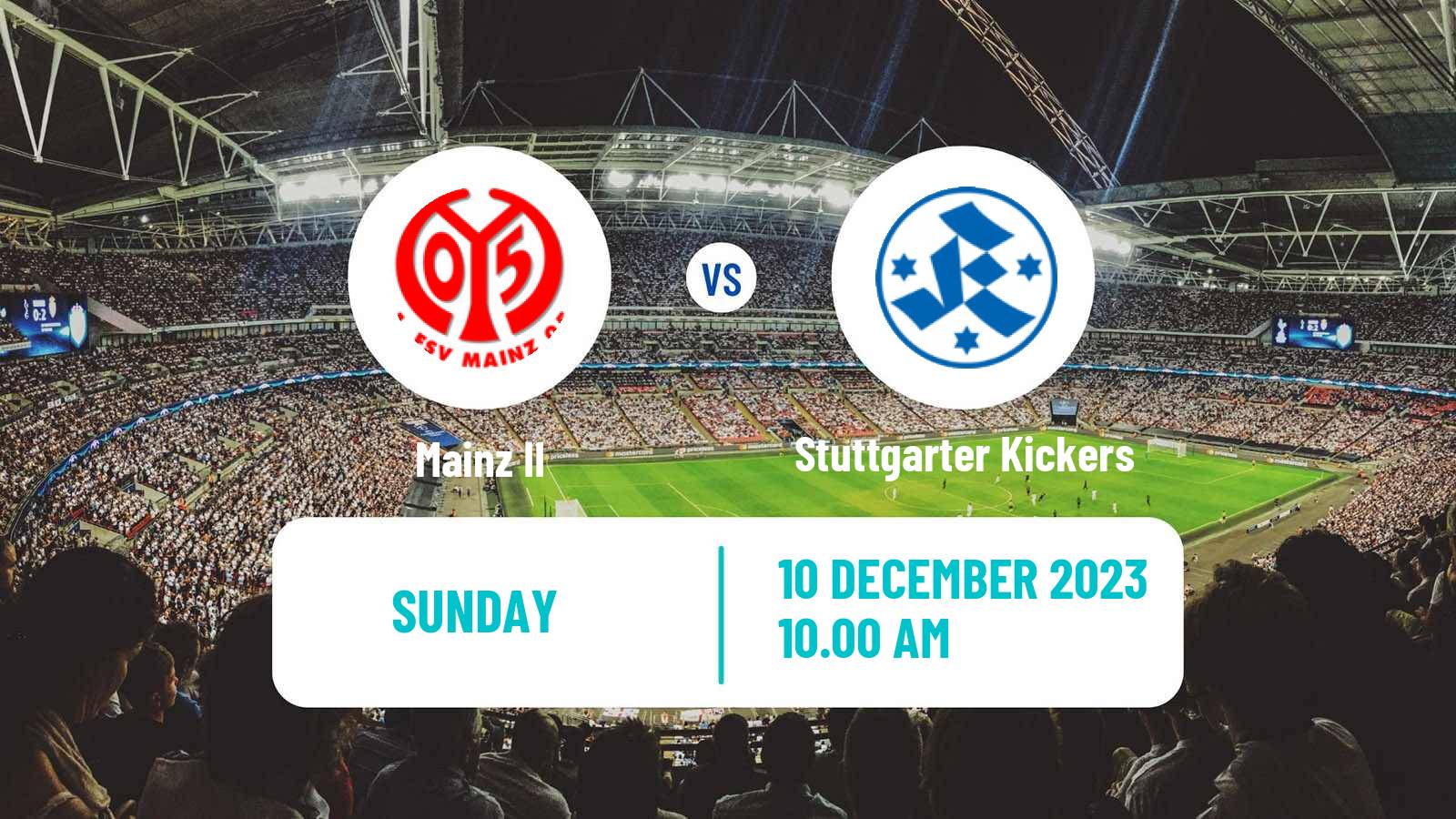 Soccer German Regionalliga Sudwest Mainz II - Stuttgarter Kickers