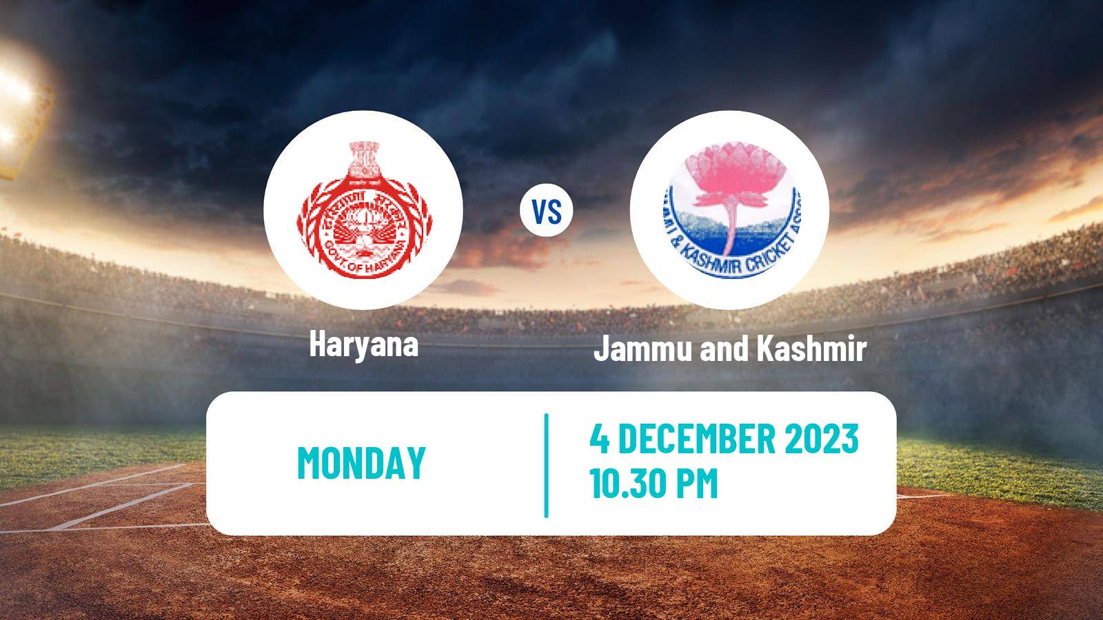 Cricket Vijay Hazare Trophy Haryana - Jammu and Kashmir