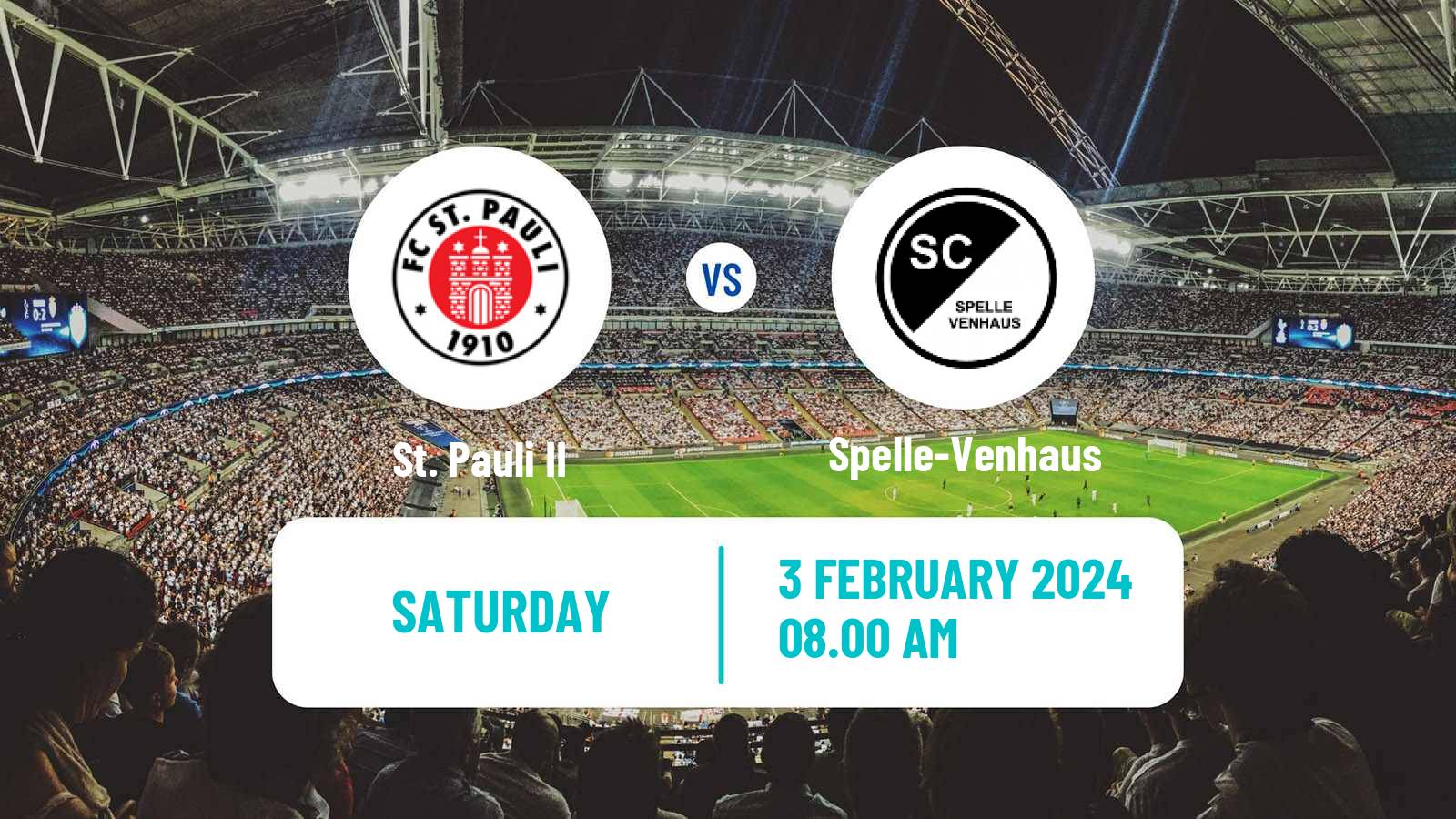 Soccer German Regionalliga North St. Pauli II - Spelle-Venhaus