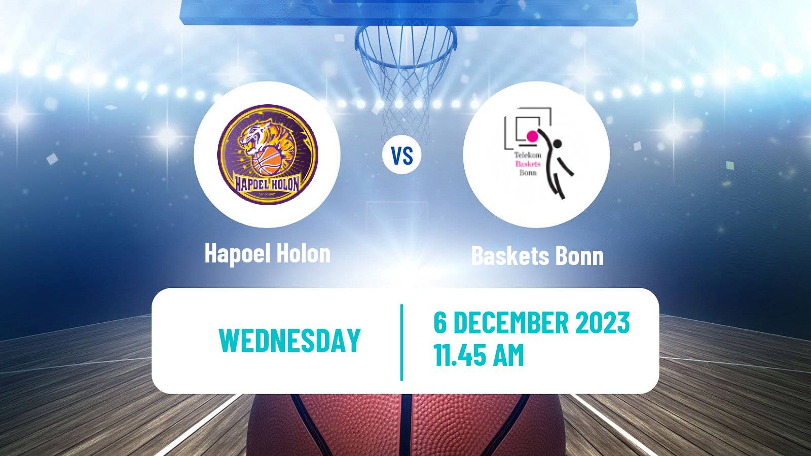 Basketball Champions League Basketball Hapoel Holon - Baskets Bonn