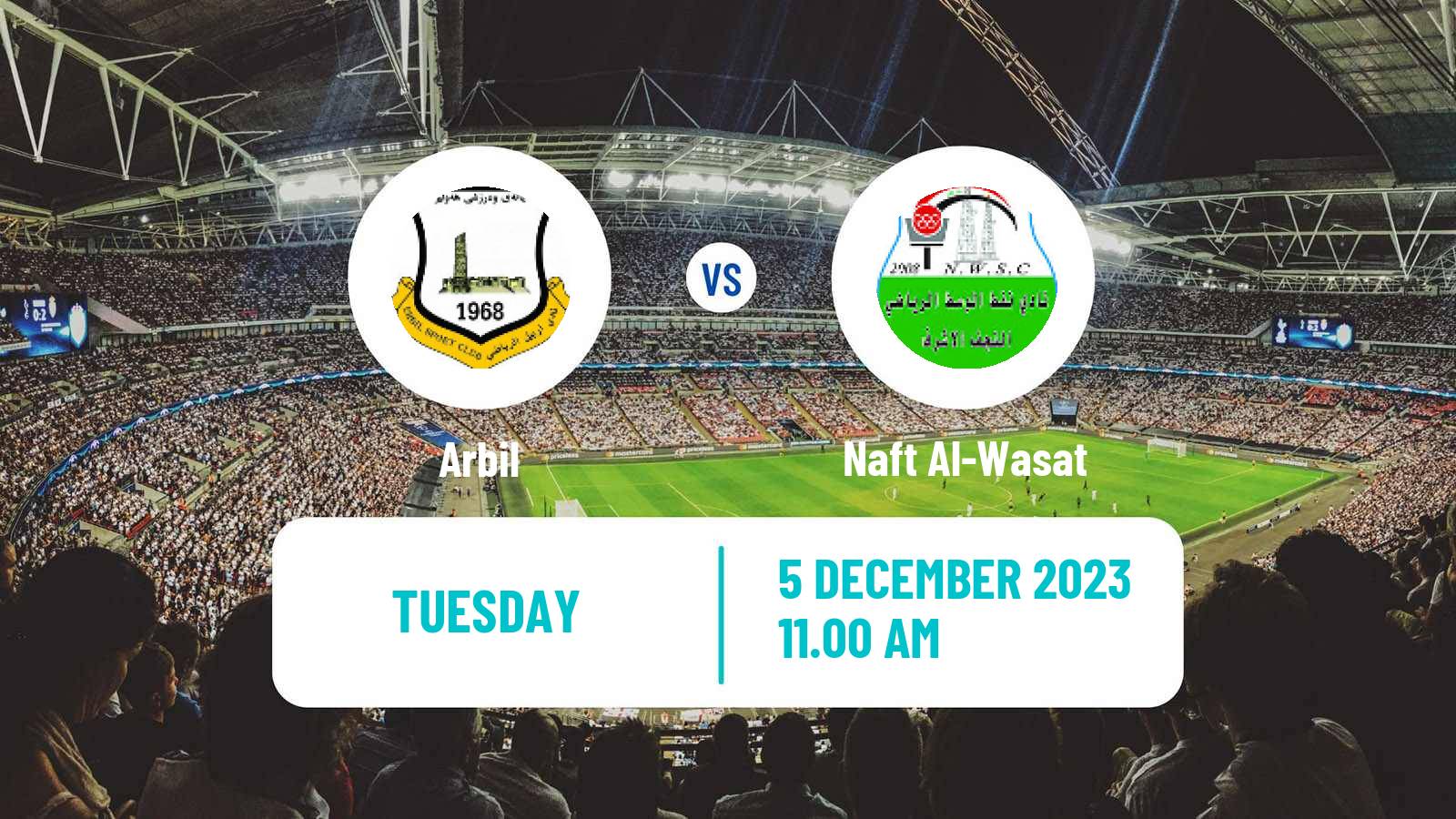 Soccer Iraqi Premier League Arbil - Naft Al-Wasat