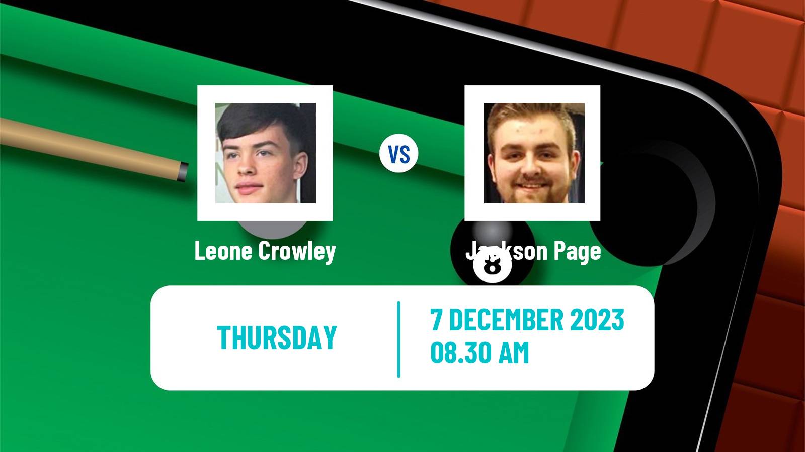 Snooker Snooker Shoot Out Leone Crowley - Jackson Page