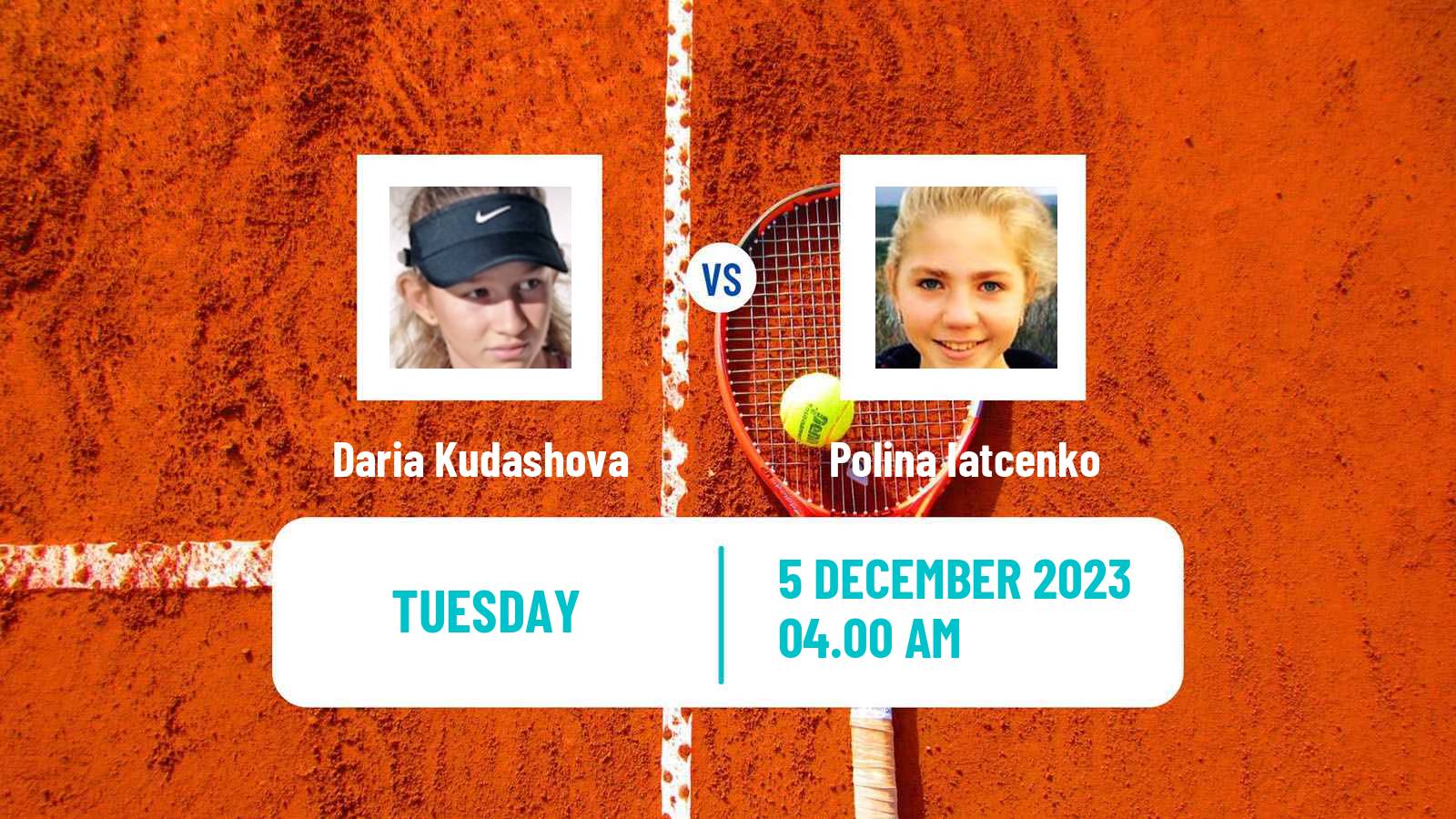 Tennis ITF W25 Monastir 11 Women 2023 Daria Kudashova - Polina Iatcenko