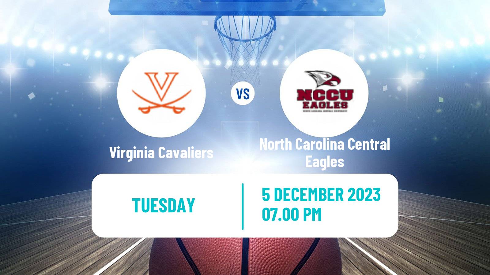 Basketball NCAA College Basketball Virginia Cavaliers - North Carolina Central Eagles
