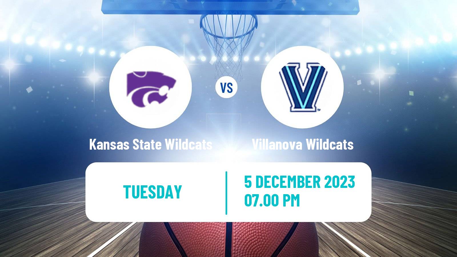 Basketball NCAA College Basketball Kansas State Wildcats - Villanova Wildcats