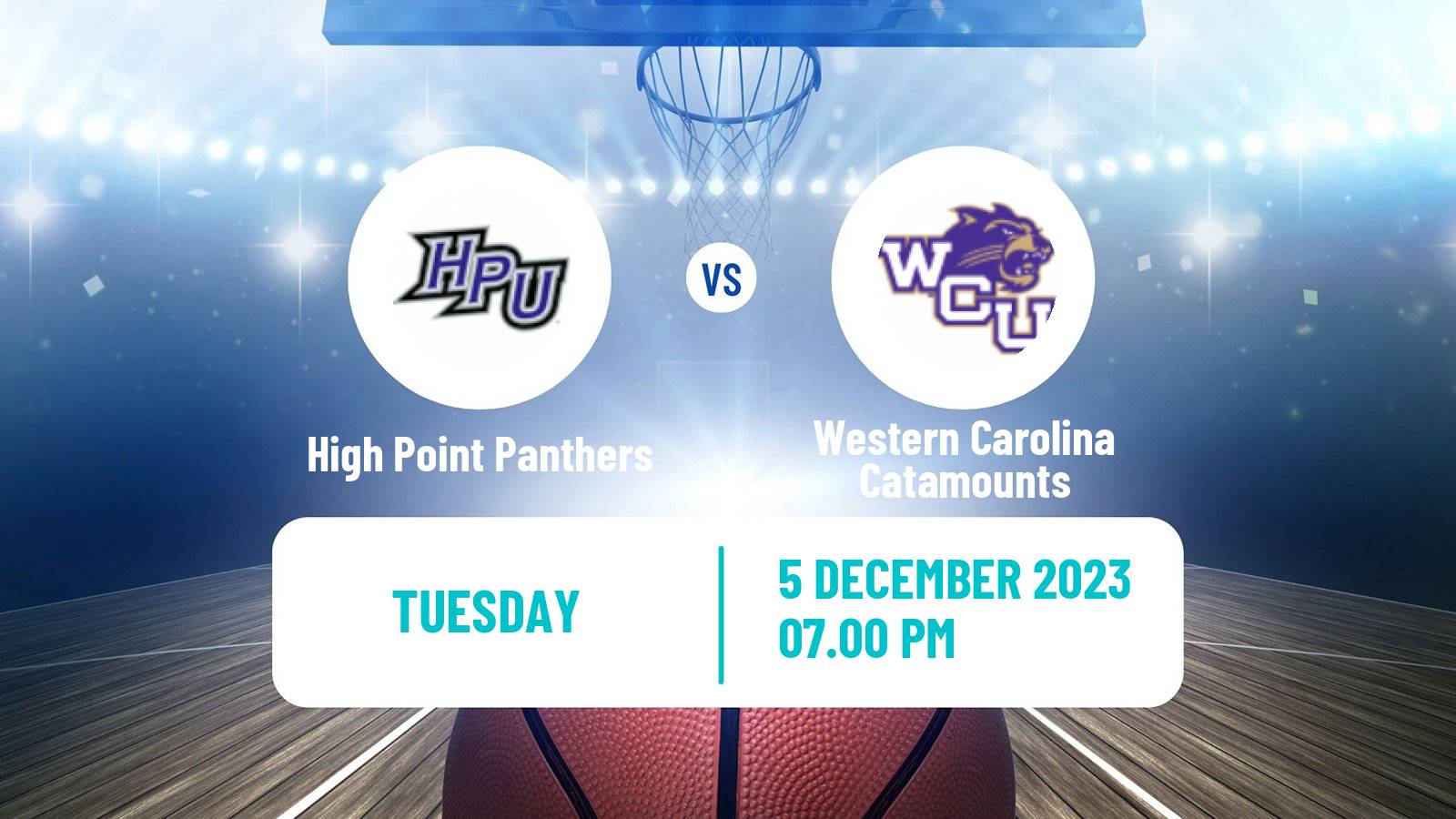 Basketball NCAA College Basketball High Point Panthers - Western Carolina Catamounts