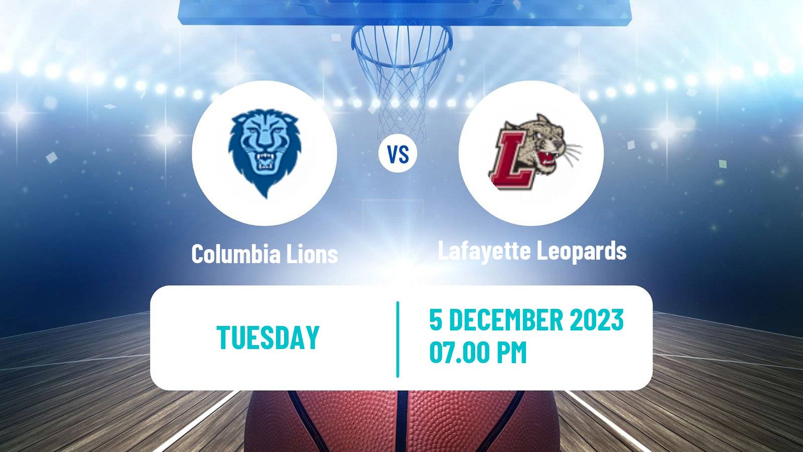 Basketball NCAA College Basketball Columbia Lions - Lafayette Leopards