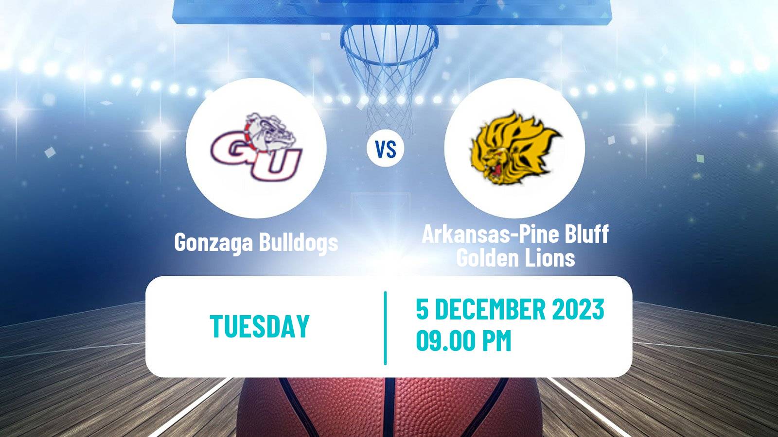 Basketball NCAA College Basketball Gonzaga Bulldogs - Arkansas-Pine Bluff Golden Lions