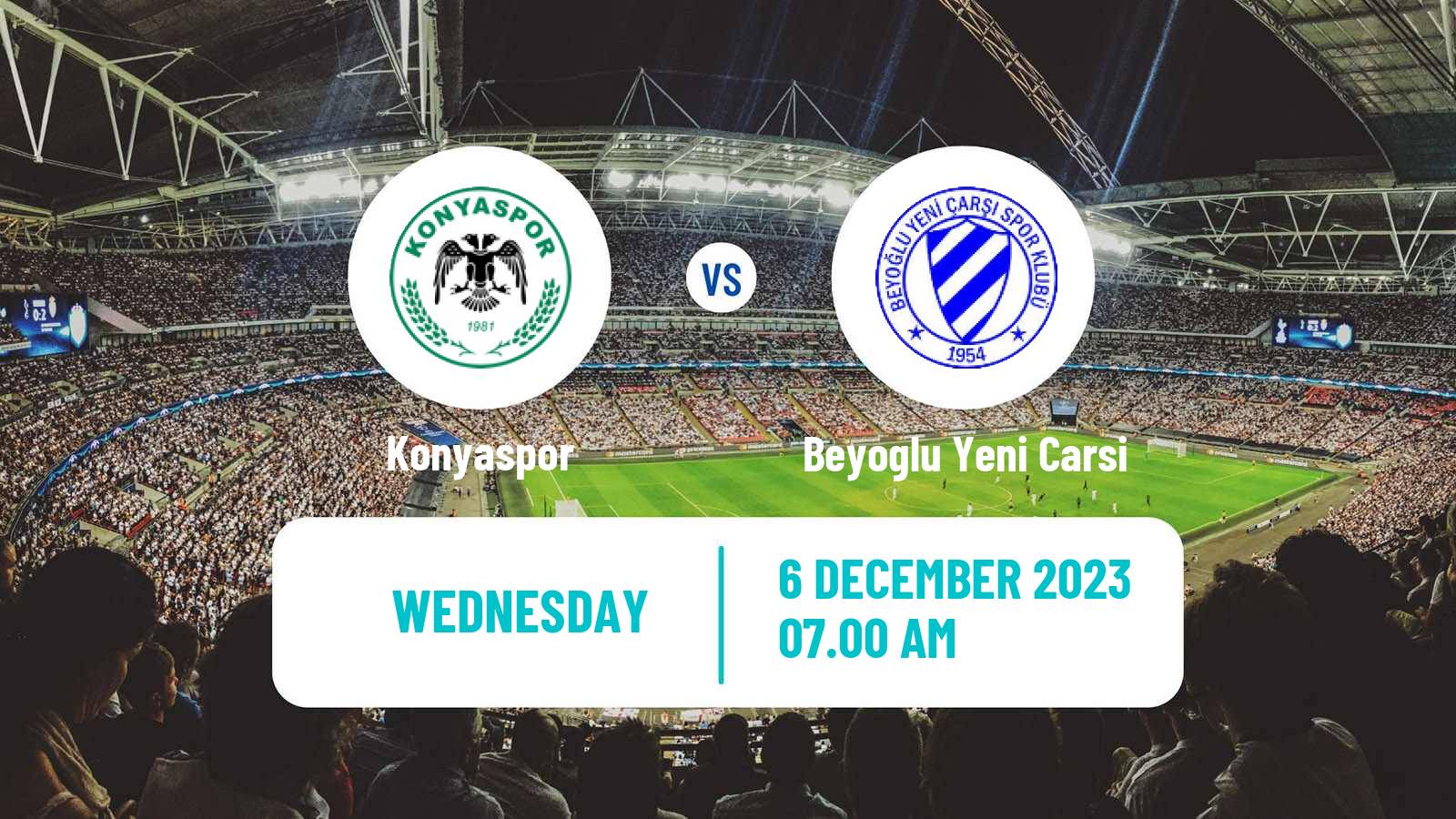 Soccer Turkish Cup Konyaspor - Beyoglu Yeni Carsi