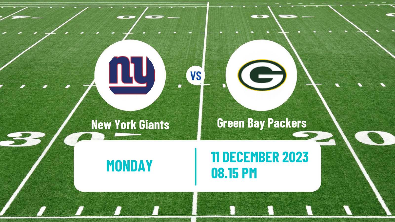American football NFL New York Giants - Green Bay Packers