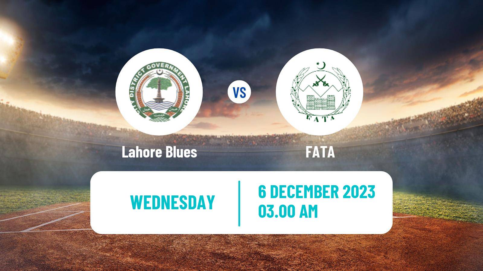 Cricket Pakistan T-20 Cup Lahore Blues - FATA