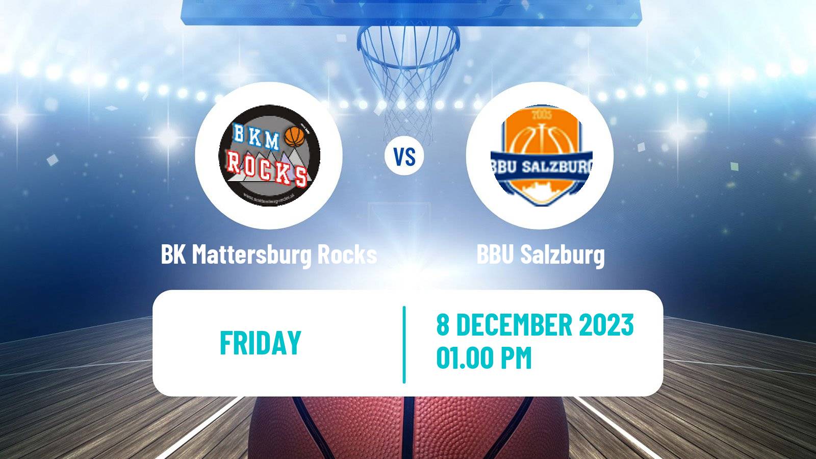 Basketball Austrian Zweite Liga Basketball BK Mattersburg Rocks - BBU Salzburg