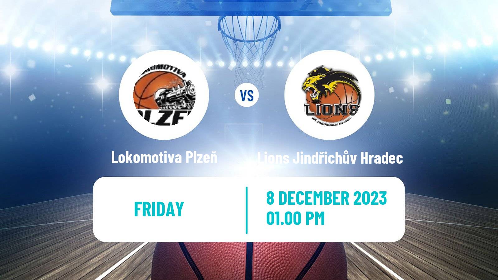 Basketball Czech 1 Liga Basketball Lokomotiva Plzeň - Lions Jindřichův Hradec