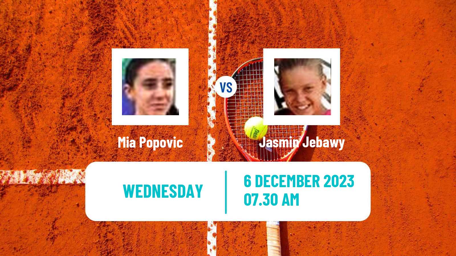 Tennis ITF W25 Mogi Das Cruzes Women Mia Popovic - Jasmin Jebawy