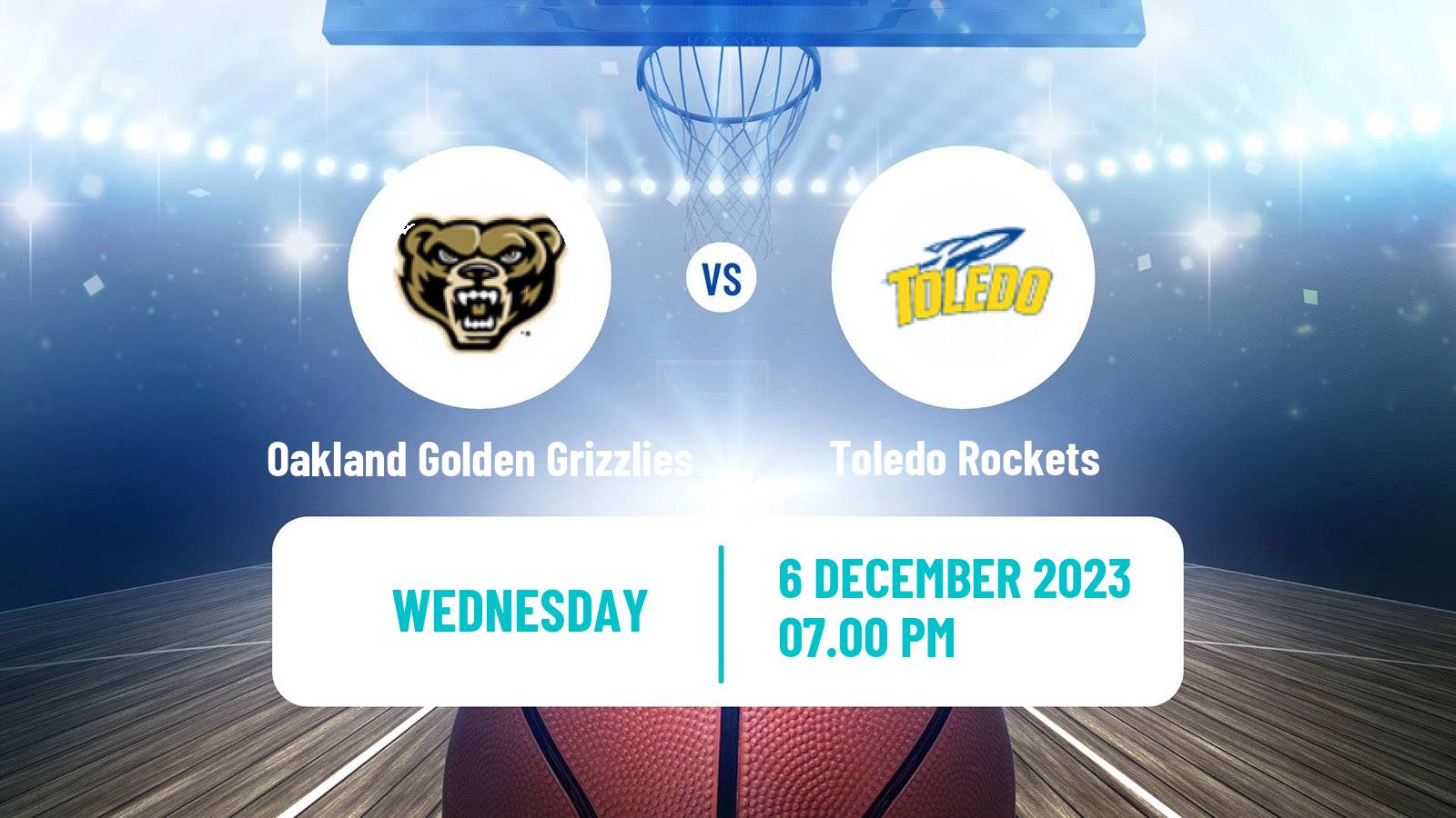 Basketball NCAA College Basketball Oakland Golden Grizzlies - Toledo Rockets