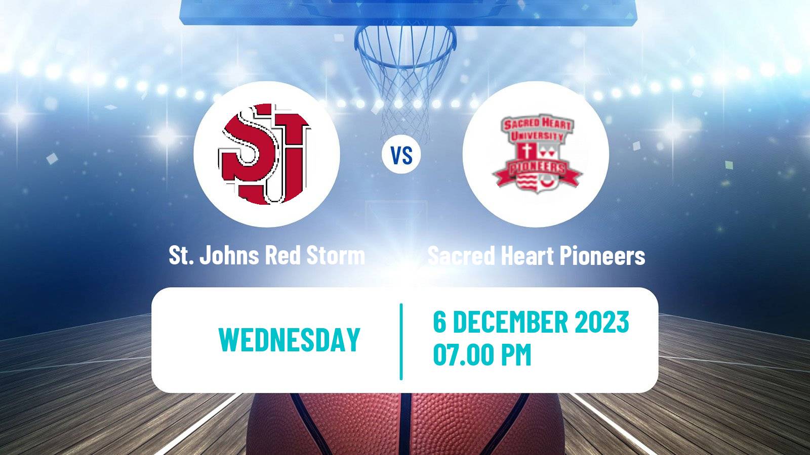 Basketball NCAA College Basketball St. Johns Red Storm - Sacred Heart Pioneers