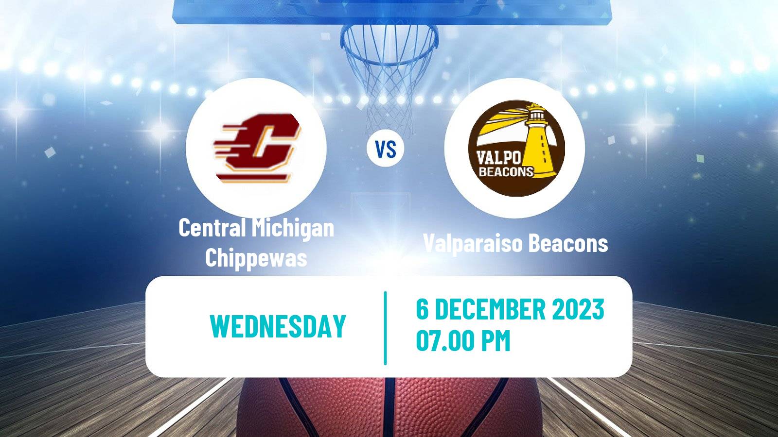 Basketball NCAA College Basketball Central Michigan Chippewas - Valparaiso Beacons