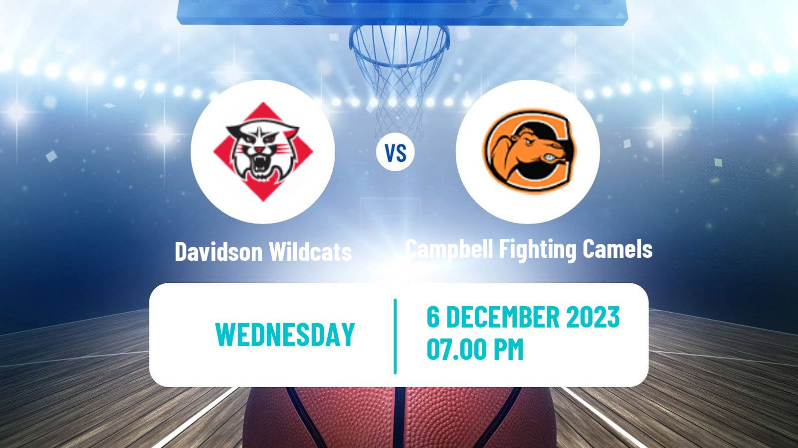 Basketball NCAA College Basketball Davidson Wildcats - Campbell Fighting Camels